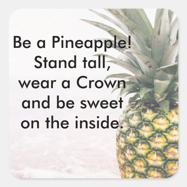 Pineapple Crown Square Sticker (Front)