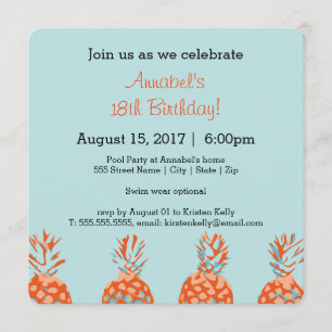 Pineapple Crowns Invitation