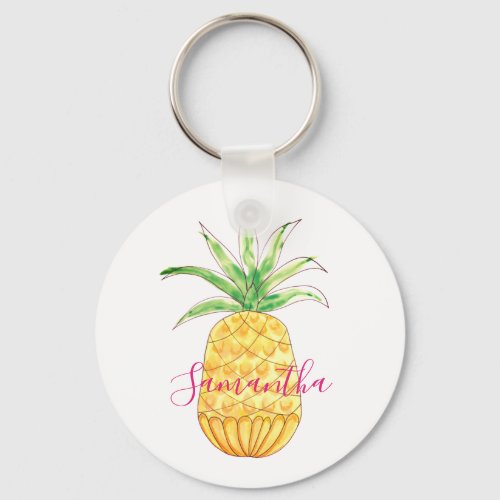 Pineapple Custom Name Keychain
