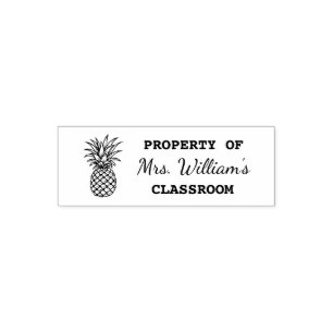 Pineapple - Custom Teacher Name Book Classroom Self-inking Stamp