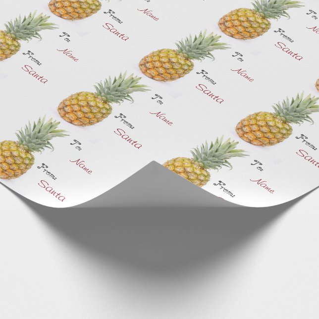 Pineapple Custom To and From Name Wrapping Paper (Corner)