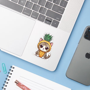 Pineapple cute cat sticker