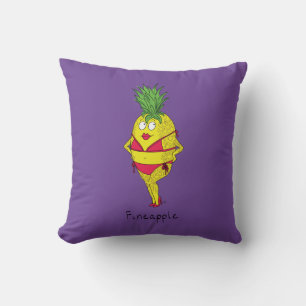 Pineapple Cute Girl Bikini Funny Throw Pillow