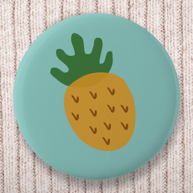 Pineapple | Cute Infertility IVF Cyan Blue Green Button (Creator Uploaded)