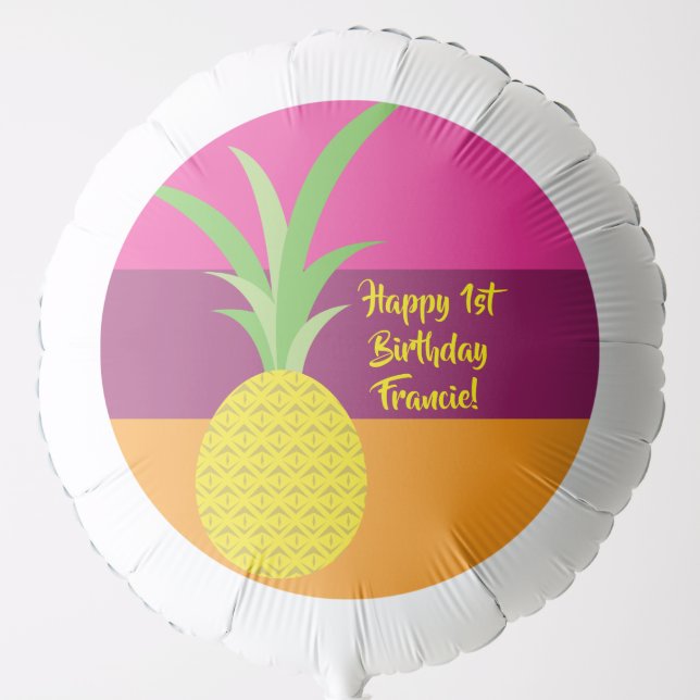 Pineapple Cute Kid's Birthday Party Summer Balloon (Front)