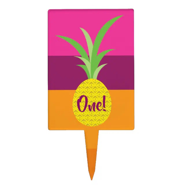 Pineapple Cute Kid's Birthday Party Summer Cake Topper | Zazzle