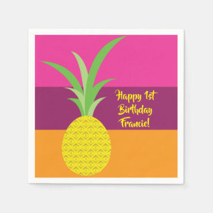 Pineapple Cute Kid's Birthday Party Summer Napkins
