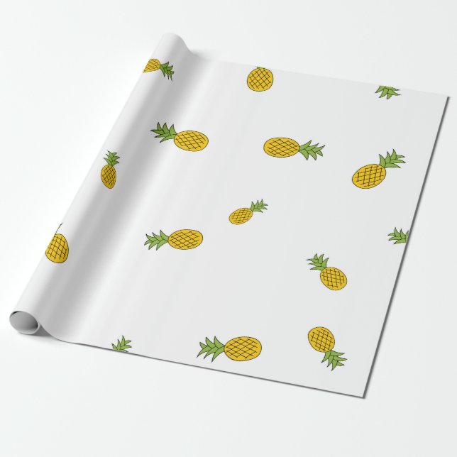 Pineapple cute seamless pattern background. Vintag Wrapping Paper (Unrolled)