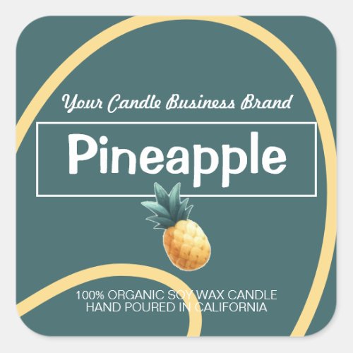 Pineapple Cute Style Modern Soy Candles Labels 