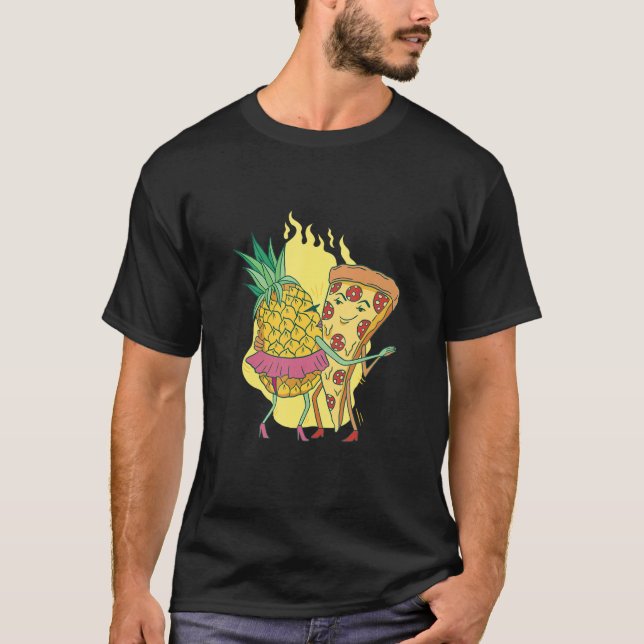 Pineapple Dancing With Pizza Hawaii Italy   Meme T-Shirt (Front)