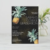 Pineapple Delight Luau Graduation Party Invitation (Standing Front)