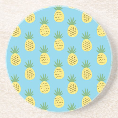 Pineapple Delight Tropical Fruit Print Coaster