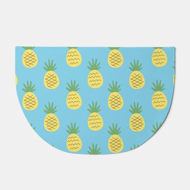 Pineapple Delight: Tropical Fruit Print Doormat (Front)