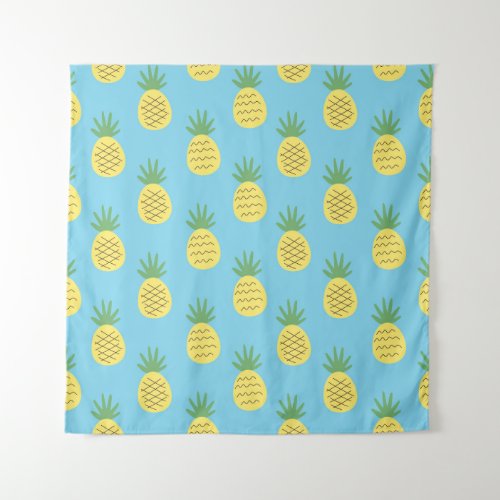 Pineapple Delight Tropical Fruit Print Tapestry