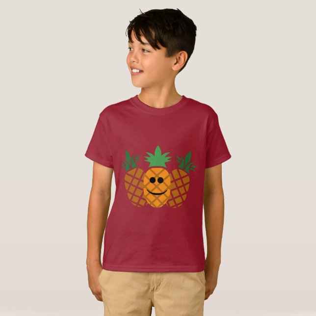 Pineapple Design - Kids' Hanes TAGLESS® T-Shirt (Front Full)