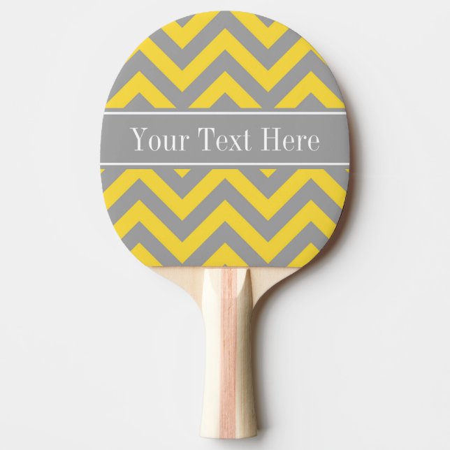 Pineapple Dk Gray LG Chevron Dk Gray Name Monogram Ping Pong Paddle (Front)
