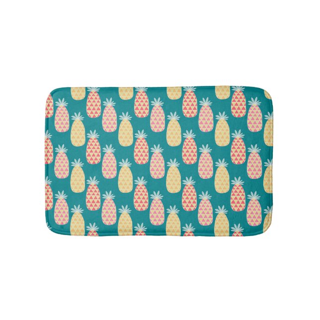 Pineapple Doodle Pattern Bathroom Mat (Front)