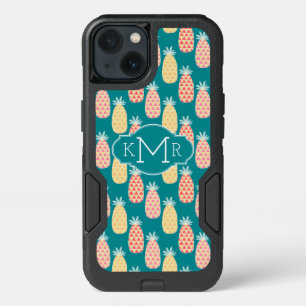 Pineapple Doodle Pattern Monogram iPhone 13 Case