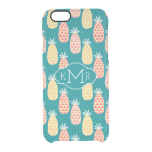 Pineapple Doodle Pattern Monogram Clear iPhone 6/6S Case
