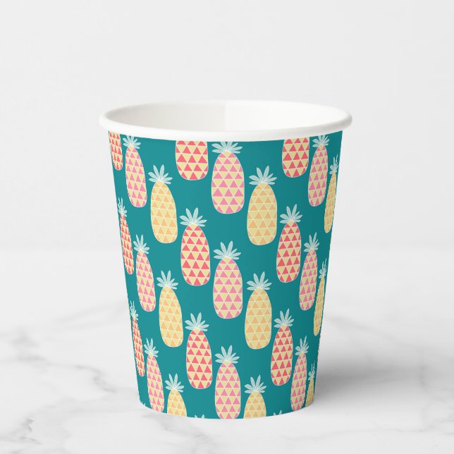 Pineapple Doodle Pattern Paper Cups (Left)