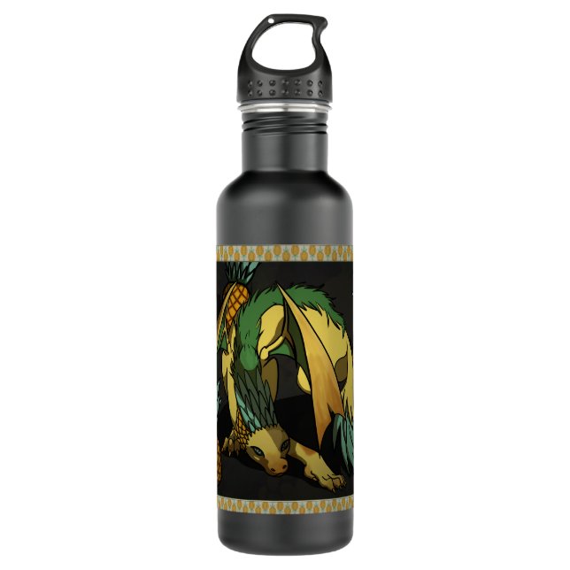 Pineapple Dragon Stainless Steel Water Bottle (Front)