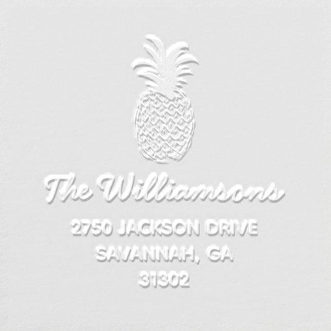 Pineapple Drawing, Custom Name, Return Address  Embosser (Design)