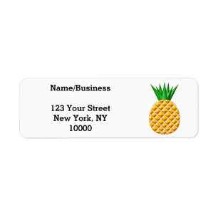 Pineapple Drawing In Yellow And Green Label