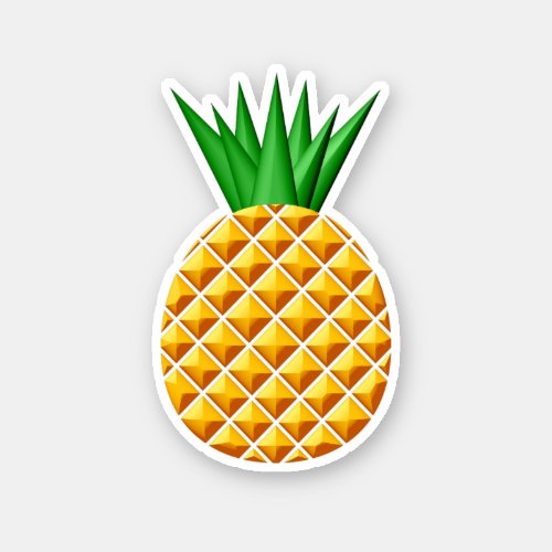 Pineapple Drawing In Yellow And Green Sticker