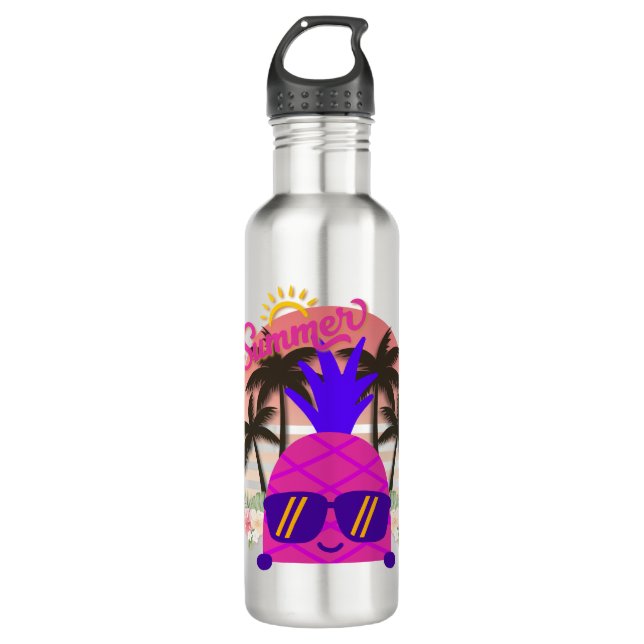 Pineapple Enjoy the Summer Stainless Steel Water Bottle (Front)