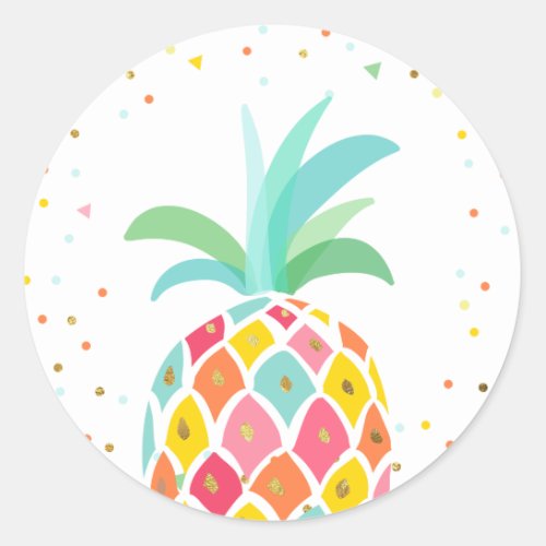 Pineapple Envelope seal sticker Tropical Pink Gold