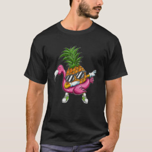 Pineapple Flamingo Floating Beach Holiday Holiday T-Shirt