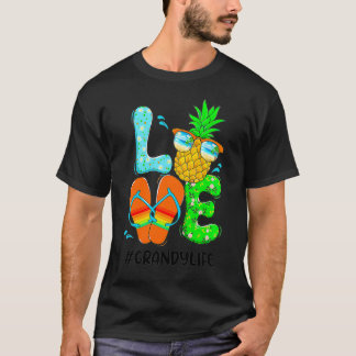 Pineapple flipflops love summer lady Premium (48) T-Shirt