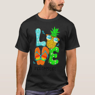 Pineapple flipflops love summer noni (9) T-Shirt