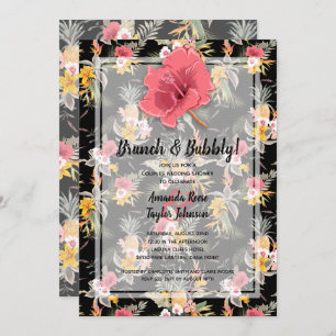 Pineapple Floral Couples Wedding Shower Invitation
