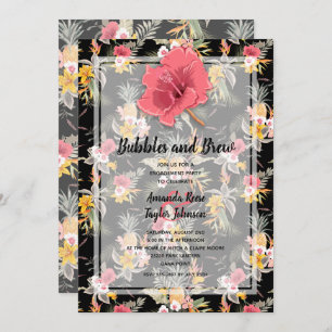 Pineapple Floral Engagement Party Invitation