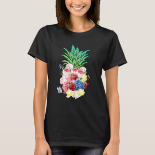 Pineapple Flowers Aloha Hawaii Vintage Hawaiian Fo T-Shirt