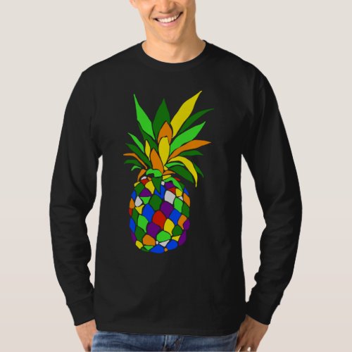 Pineapple for Women Colorful Pineapple Hawaiian Fr T_Shirt