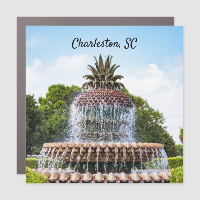 Pineapple Fountain in Charleston, SC Car Magnet (Front)