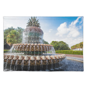 Pineapple Fountain in Charleston, SC Cloth Placemat