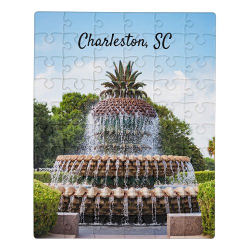 Pineapple Fountain in Charleston SC Jigsaw Puzzle