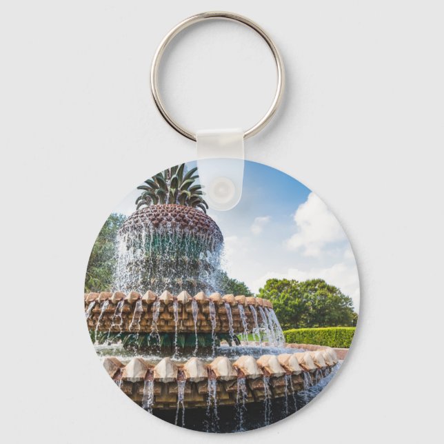 Pineapple Fountain in Charleston, SC Keychain (Front)