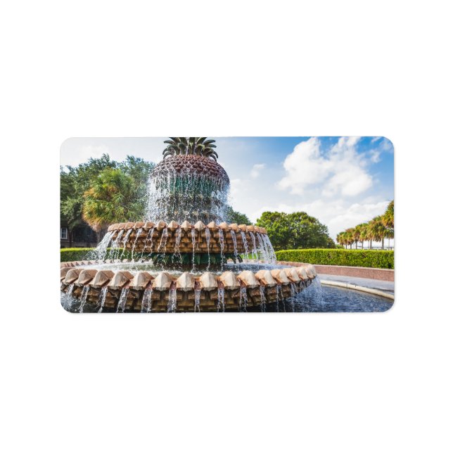 Pineapple Fountain in Charleston, SC Label (Front)