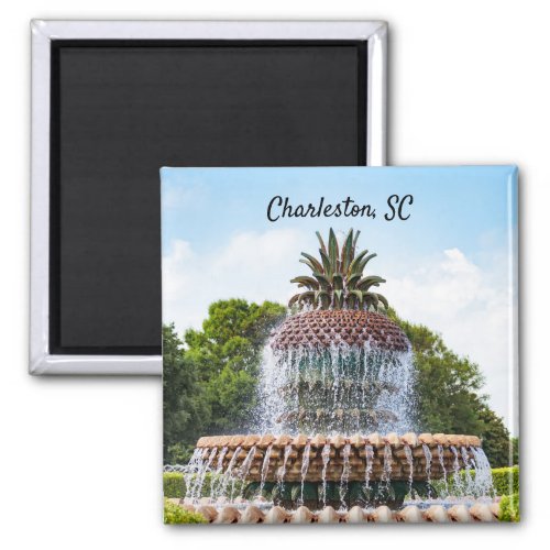 Pineapple Fountain in Charleston SC Magnet