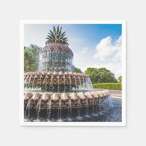 Pineapple Fountain in Charleston SC Napkins