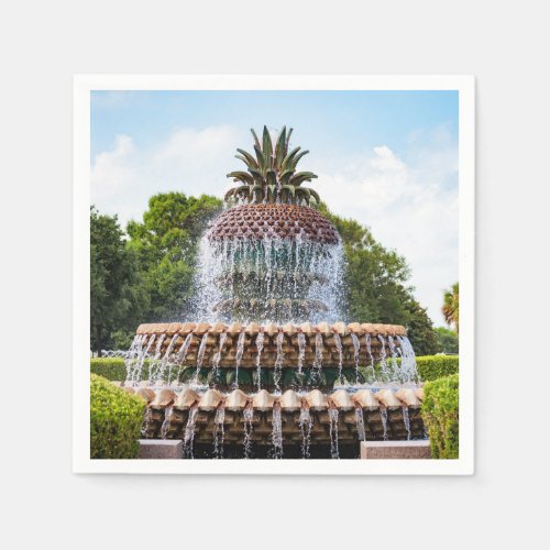 Pineapple Fountain in Charleston SC Paper Napkins