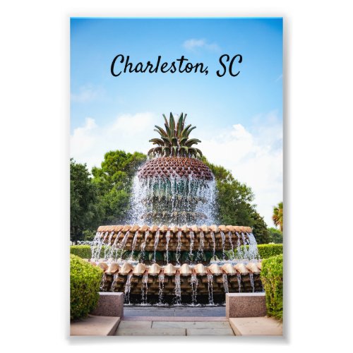 Pineapple Fountain in Charleston SC Photo Print