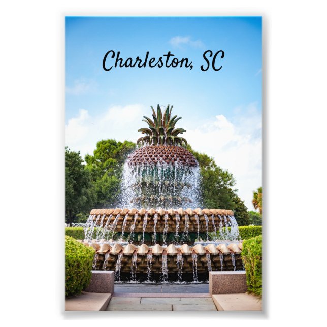 Pineapple Fountain in Charleston, SC Photo Print (Front)