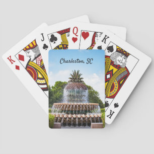Pineapple Fountain in Charleston, SC Poker Cards