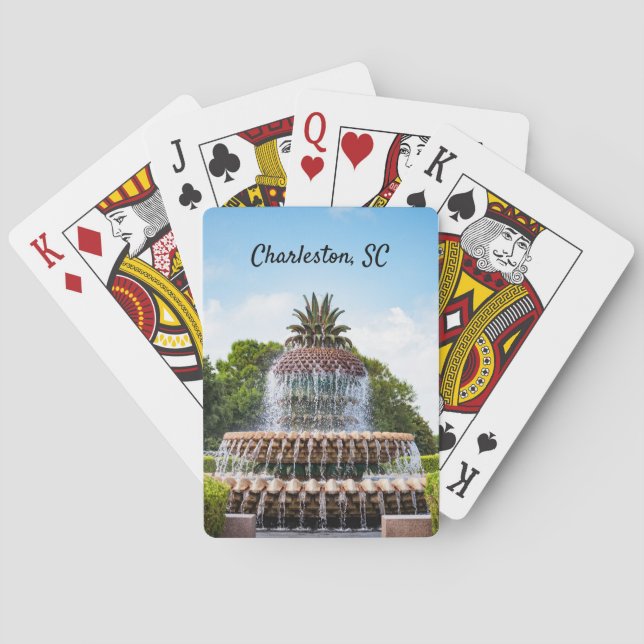 Pineapple Fountain in Charleston, SC Poker Cards (Back)
