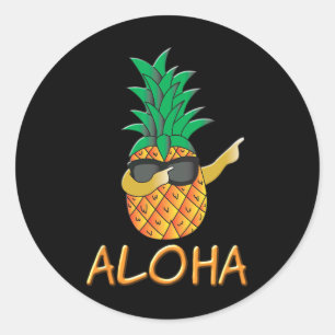 Pineapple Fruit Aloha Beaches Hawaii - Surf New  Classic Round Sticker